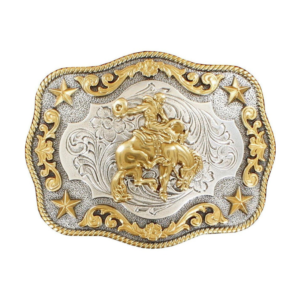 nocona mens silver and gold buckle - 3798708