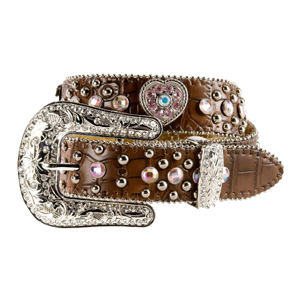 Nocona Girls Pink Hearts Belt - N4425202