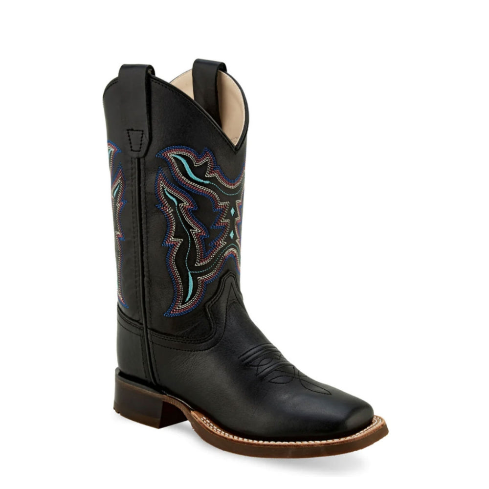 Old West Kids Black Cowboy Western Boots - BSY1896-BLK