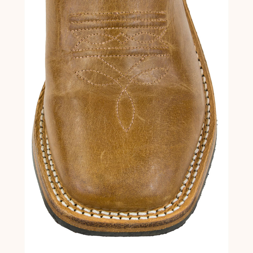 Old West Kids Gator Stamped Western Boots (Sizes: 8 1/2 - 3 Youth) - BSC1832-BRN