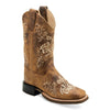 Old West Kids Leather Boots (Sizes 3.5 - 7) - BSY1958Y-TAN