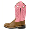 Old West Kids Square Toe Boots (Sizes: 4 - 8) - BSI1839-TAN