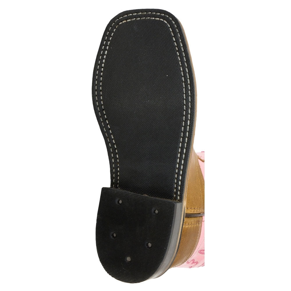 Old West Kids Square Toe Boots (Sizes: 4 - 8) - BSI1839-TAN