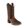 Old West Kids Square Toe Western Boots Brown - BSC1904-BRN