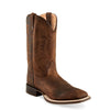 Old West Mens Broad Square Toe Western Boots - BSM1824-BROWN