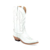 Old West Womens White Leather Western Boots - LF1631-WHT