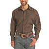 Panhandle Mens Brown Satin Dobby Shirt