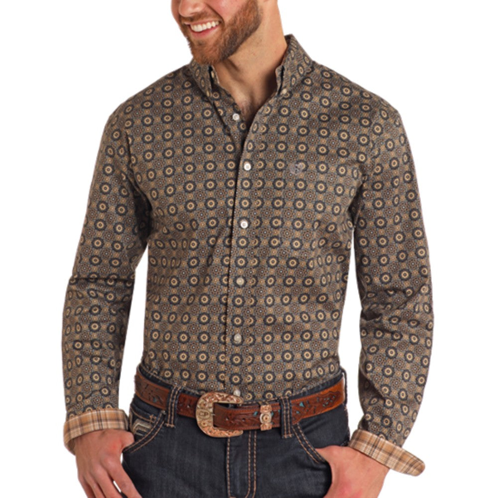 Panhandle Mens Floral Medallion Shirt