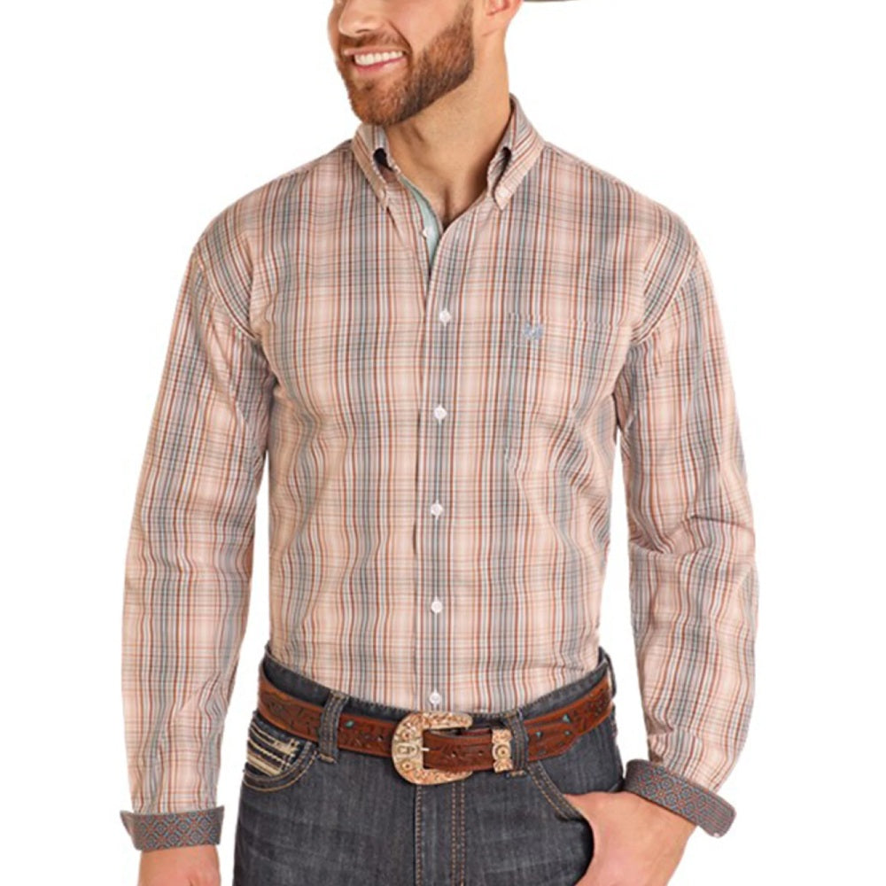 Panhandle Mens Orange Long Sleeve Shirt