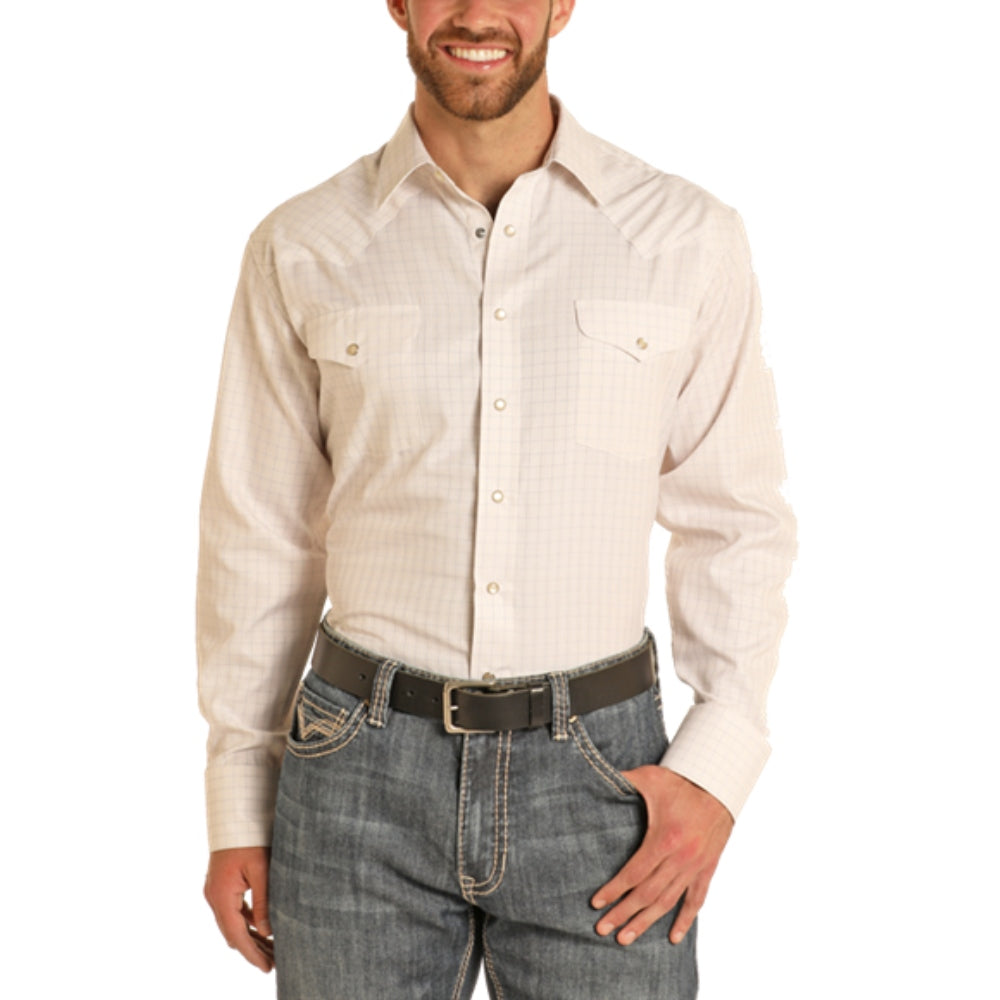 Panhandle Mens Satin Dobby Snap Shirt