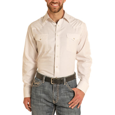 Panhandle Mens Satin Dobby Snap Shirt