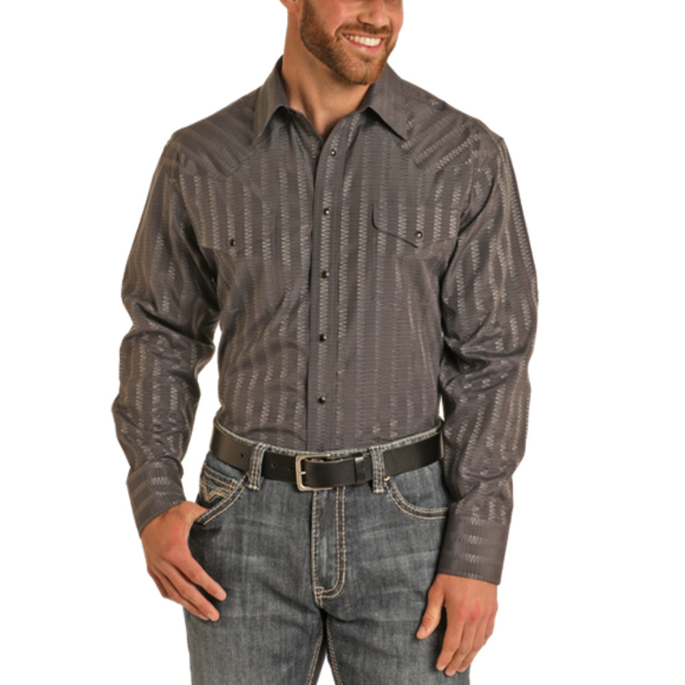 Panhandle Mens Satin Western Dobby Shirt