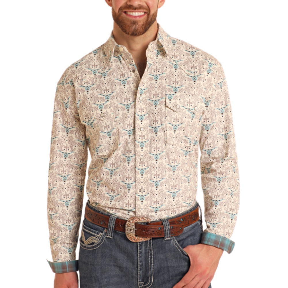 Panhandle Mens Steer Head Print Shirt