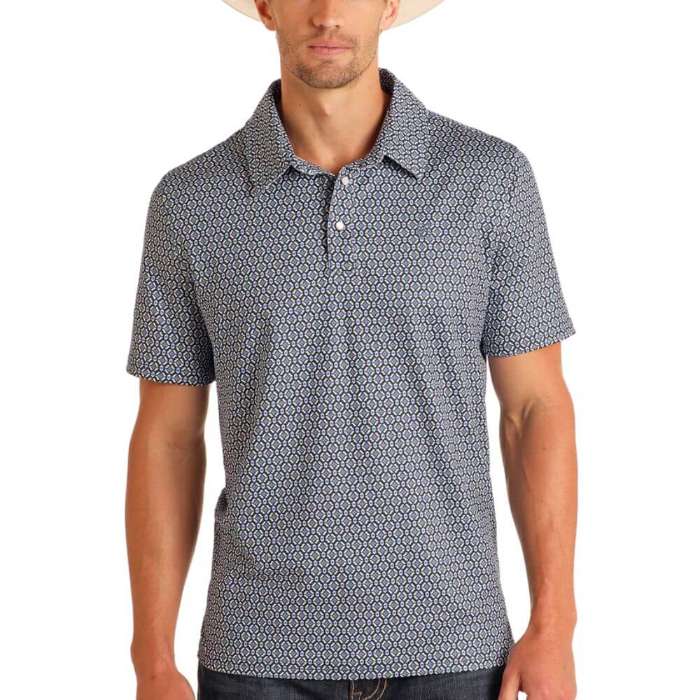 Panhandle Slim Mens Aztec Geo Polo Shirt