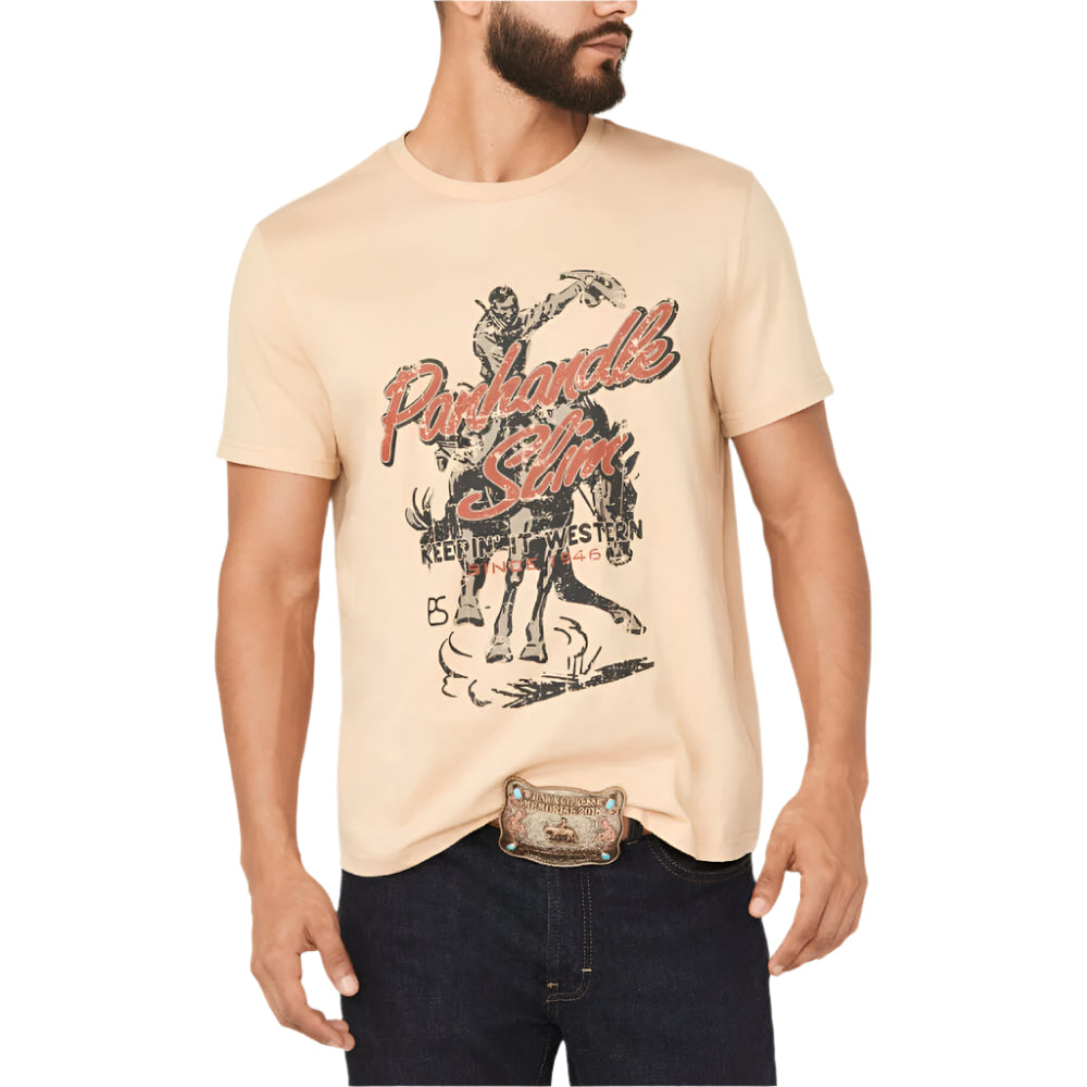 Panhandle Slim Mens Cowboy T-Shirt Tan - PU21T06594-27