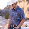 Panhandle Slim Mens Horizontal Southwestern Performance Polo Shirt