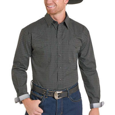 Panhandle Slim Mens Long Sleeve Snap Shirt Black 