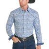 Panhandle Slim Mens Long Sleeve Snap Shirt Blue
