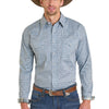 Panhandle Slim Mens Long Sleeve Snap Shirt Blue