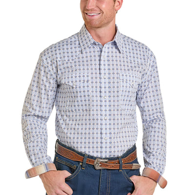 Panhandle Slim Mens Long Sleeve Snap Shirt Blue