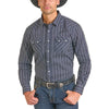 Panhandle Slim Mens Long Sleeve Snap Shirt Navy