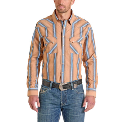 Panhandle Slim Mens Long Sleeve Snap Shirt Tan