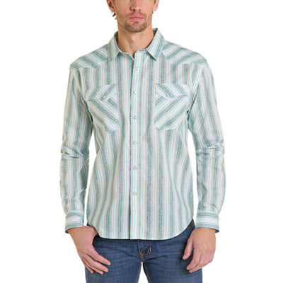 Panhandle Slim Mens Long Sleeve Snap Shirt Turquoise