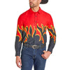 Panhandle Slim Mens Modern Vintage Flame Shirt Black - PMN2S07512-01
