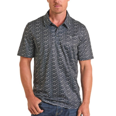 Panhandle Slim Mens Novelty Steer Knit Polo Shirt