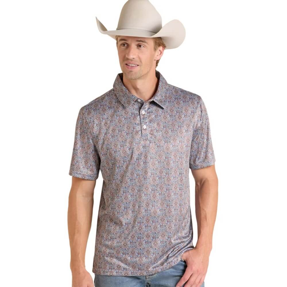 Panhandle Slim Mens Short Sleeve Polo Shirt Taupe - TM51T09500-26