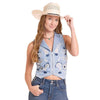 Panhandle Slim Womens Embroidered Vest Blue - LW98T08832-45