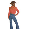 Panhandle Slim Womens Long Sleeve Aztec Blouse Rust