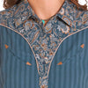 Panhandle Slim Womens Paisley Print Retro Shirt Navy - LWB0S08839-42