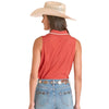 Panhandle Slim Womens Rope Embroidery Shirt Scarlet - LWB0S08855-64