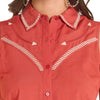 Panhandle Slim Womens Rope Embroidery Shirt Scarlet - LWB0S08855-64