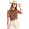 Panhandle Slim Womens Sleveless Shirt Chocolate - LWN0S08852-20