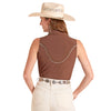 Panhandle Slim Womens Sleveless Shirt Chocolate - LWN0S08852-20