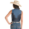 Panhandle Slim Womens Two Tone Denim Shirt Medium Wash - LWN0S08841-202