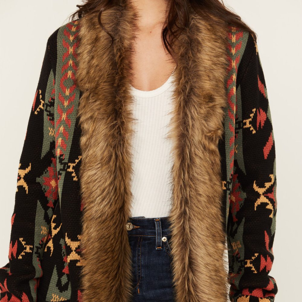 Panhandle Womens Southwestern Print Cardigan