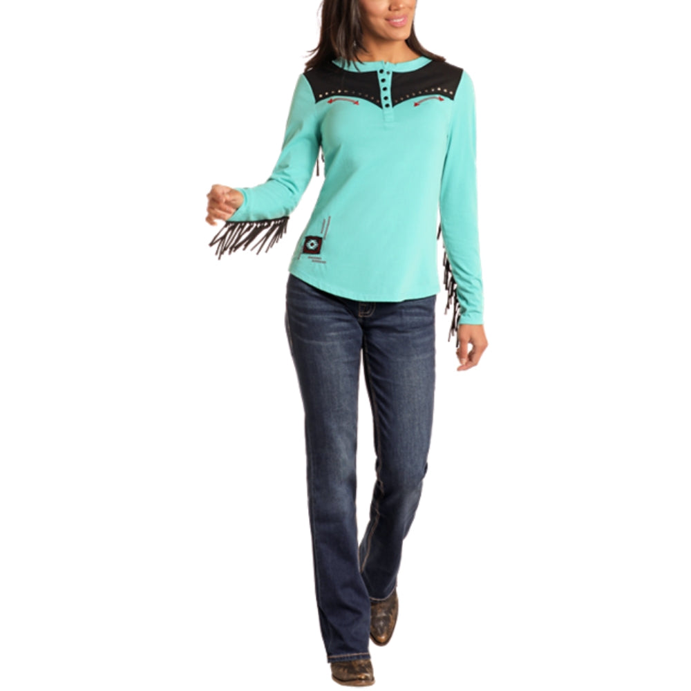 Panhandle Womens Studded Long sleeve T-Shirt