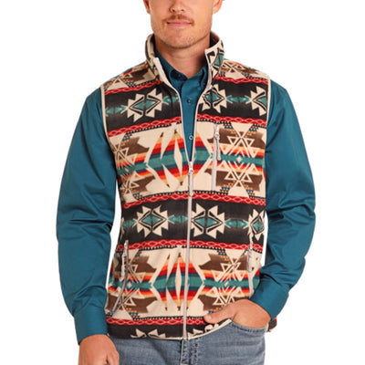 Powder River Mens Aztec Printed Vest