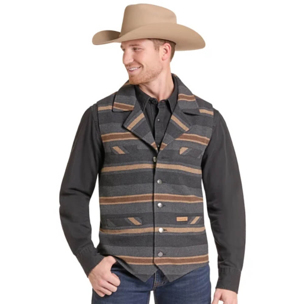 Powder River Mens Montana Vest Charcoal - DM98C09228-02