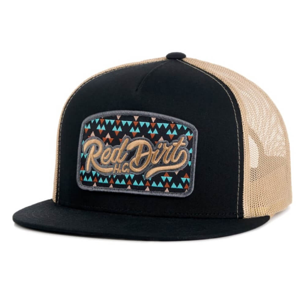Red Dirt Mens Aztec Patch Cap Black - RDHC482