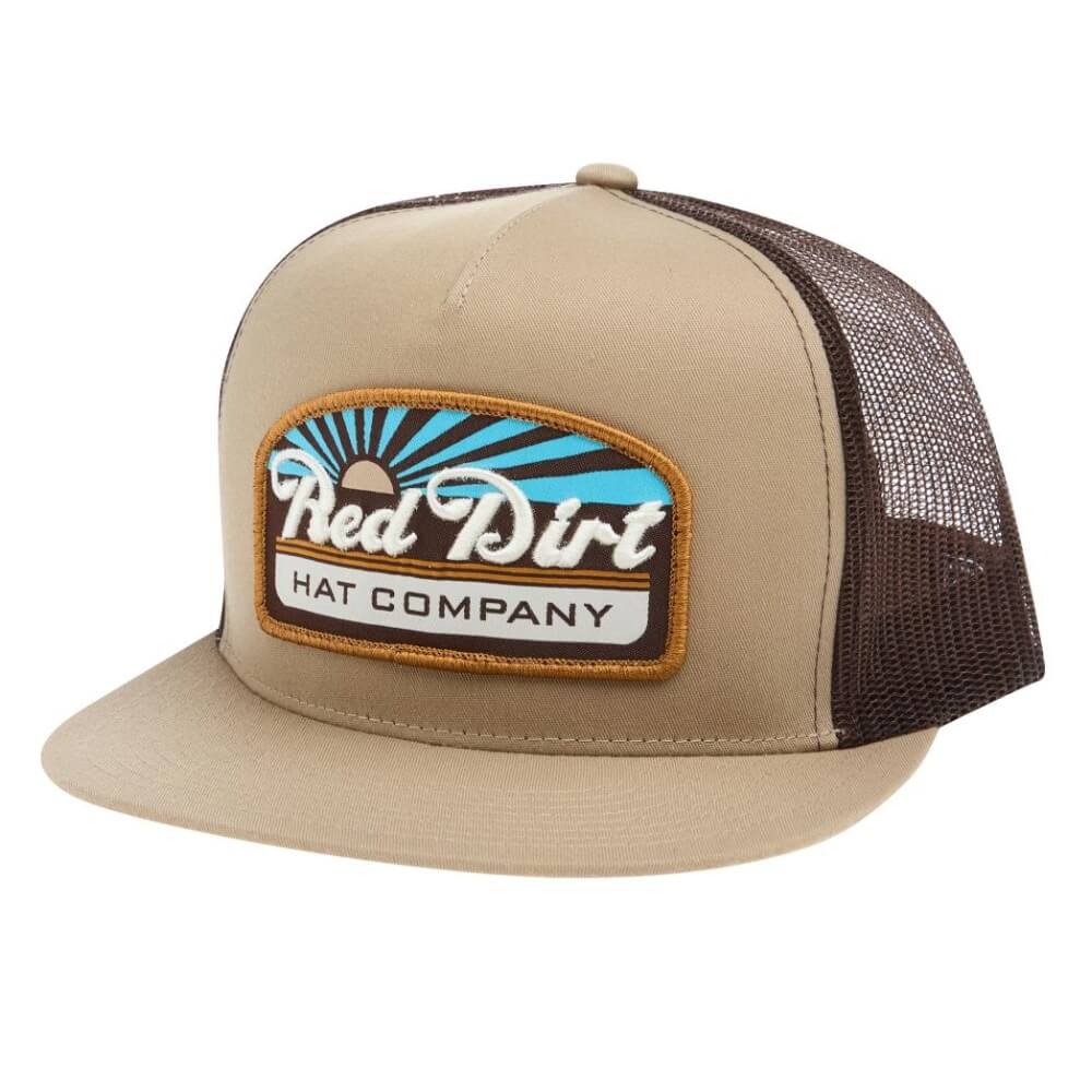 Red Dirt Mens Blue Skies Flat Cap Khaki/Brown - RDHC345
