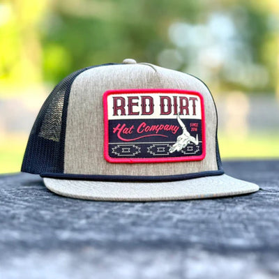 Red Dirt Mens Bones Flat Cap Heather Tan/Black - RDHC452