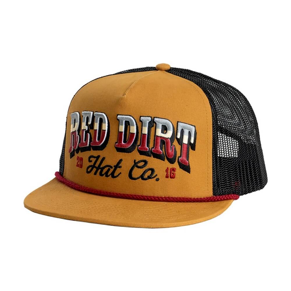 Red Dirt Mens Countrifried Flat Cap Caramel/Black - RDHC535