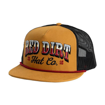 Red Dirt Mens Countrifried Flat Cap Caramel/Black - RDHC535
