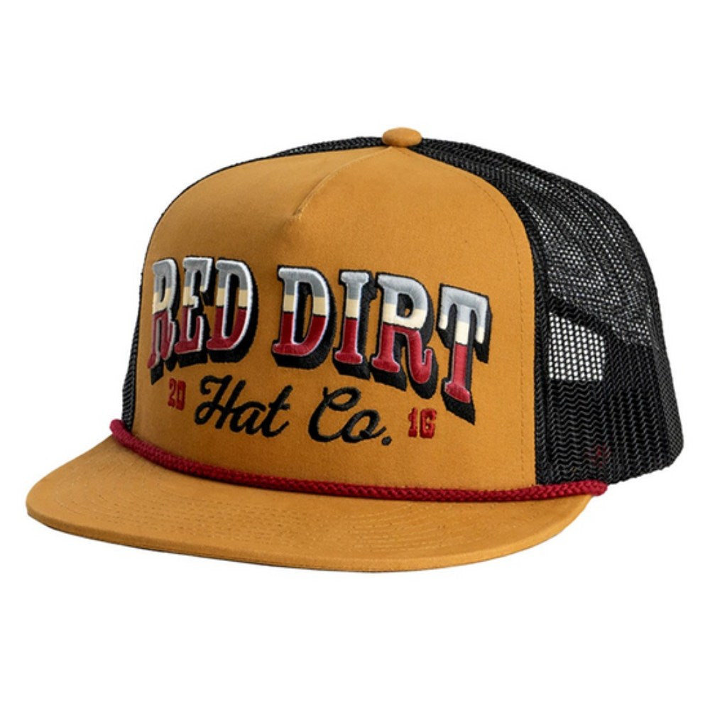 Red Dirt Mens Countrifried Flat Cap Caramel/Black - RDHC535