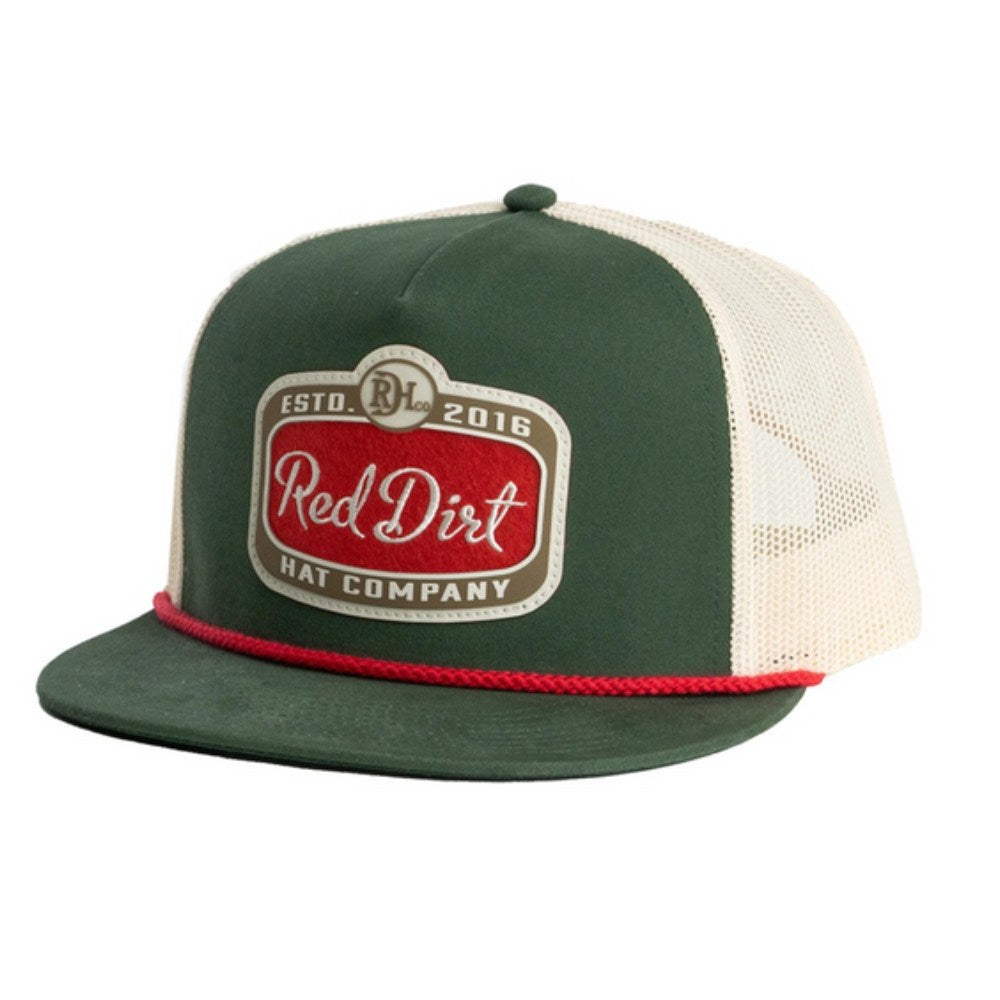 Red Dirt Mens Gitty Up Flat Cap Green/Khaki - RDHC520