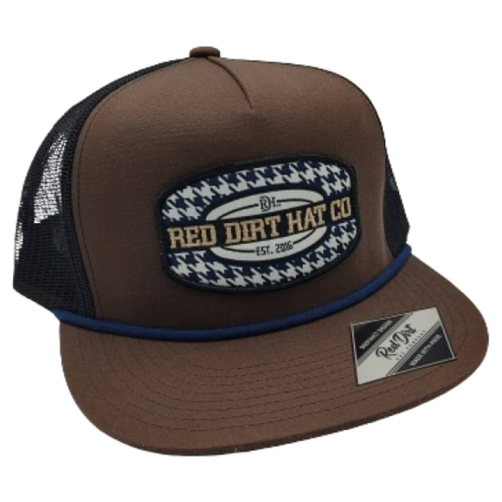 Red Dirt Mens Hound Flat Cap Brown/Black - RDHC351